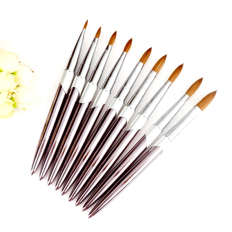 

SeeJoy Professional Nail Brush #2-22 100% Pure kolinsky Hair Metal Handle Nail Art Acrylic Brush