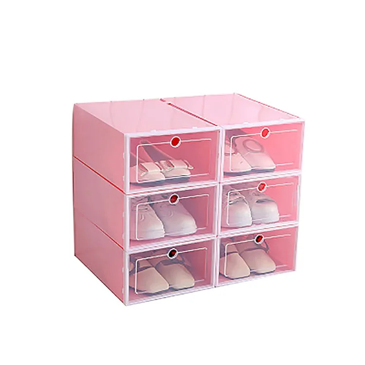 

6pcs/set Top Quality PP Drawer Type Folding Collapsible Plastic Shoe Storage Box