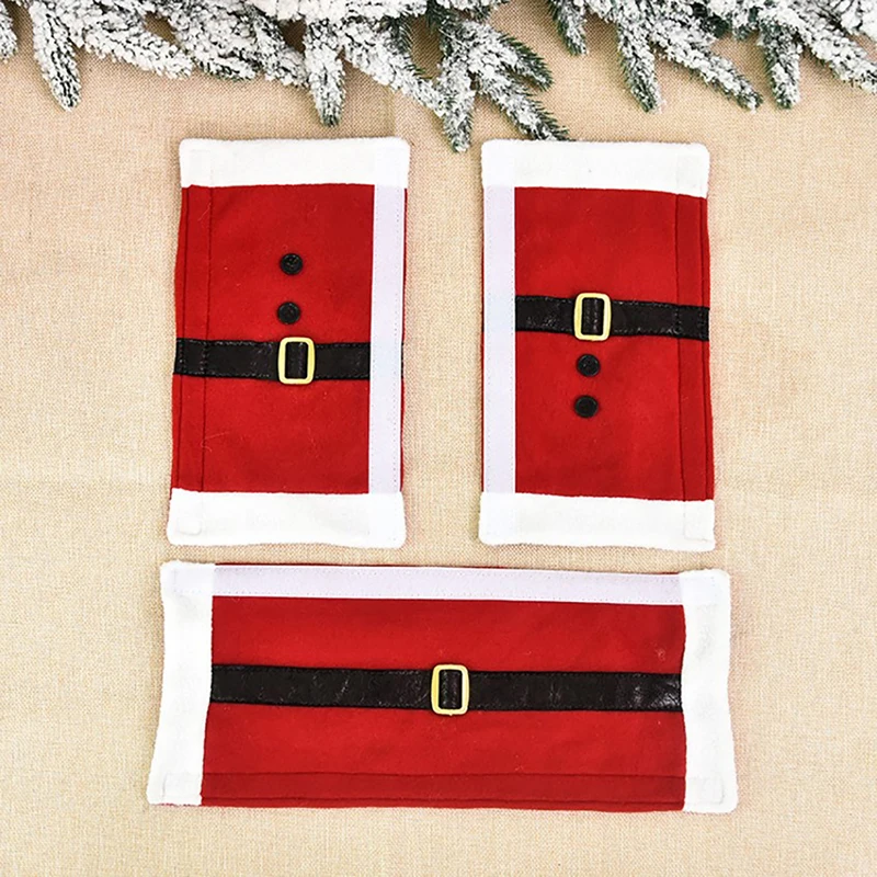 

3pcs/set Christmas Refrigerator Door Handle Gloes Household Decorative Ornaments