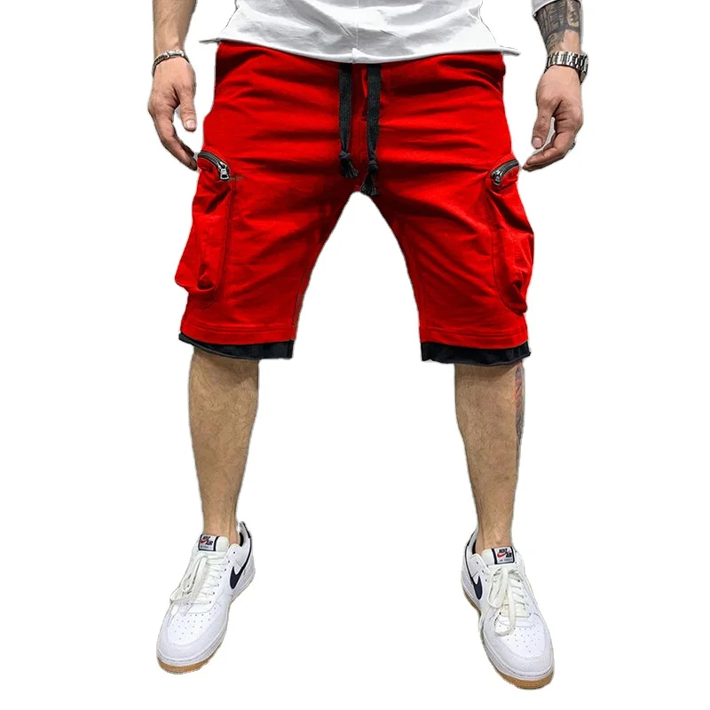 

Summer Shorts Cheap Multi Pocket Cargo Pants For Men, Black, white, red, yellow, gray, army green