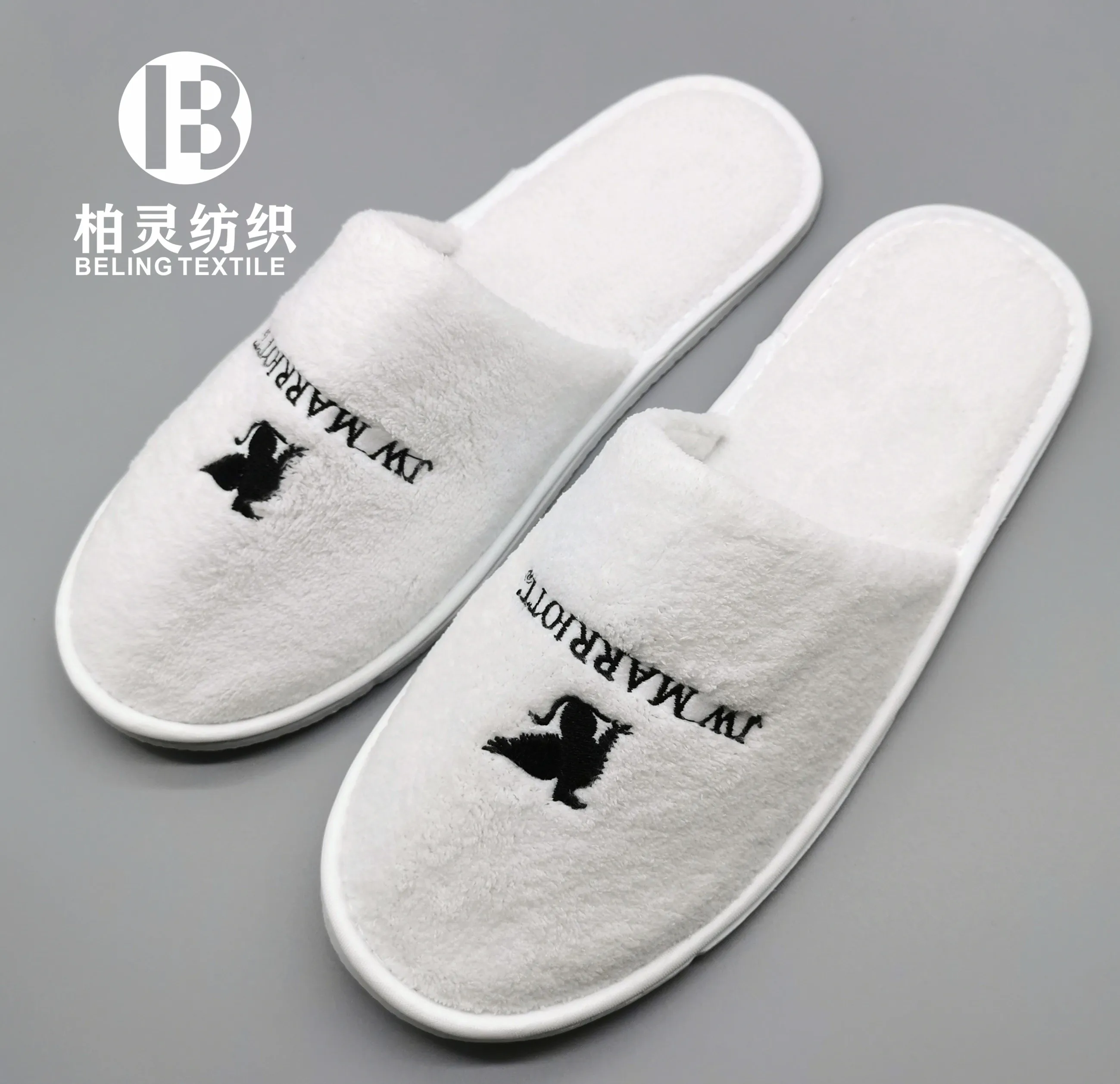 

Hotel pantuflas women Micro fleece pantuflas baratas closed toe white custom logo pantuflas, Customized color