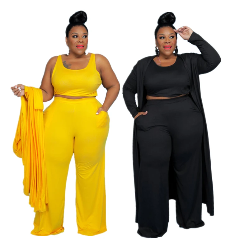 

2021 Fashion Fall Autumn Plus Size Women 3 Piece Set Women Fall Sets