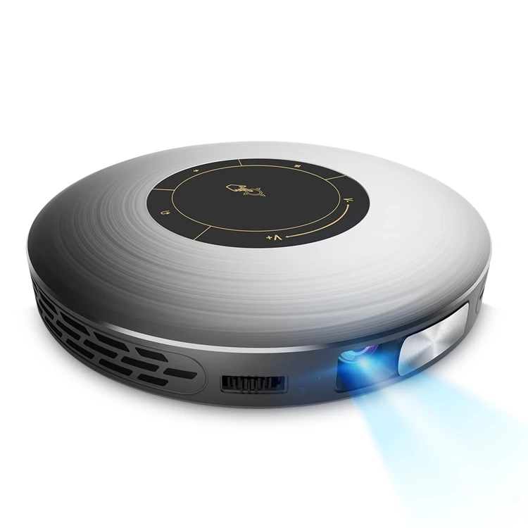 Home multimedia android audio 1080P video led round mobile projector