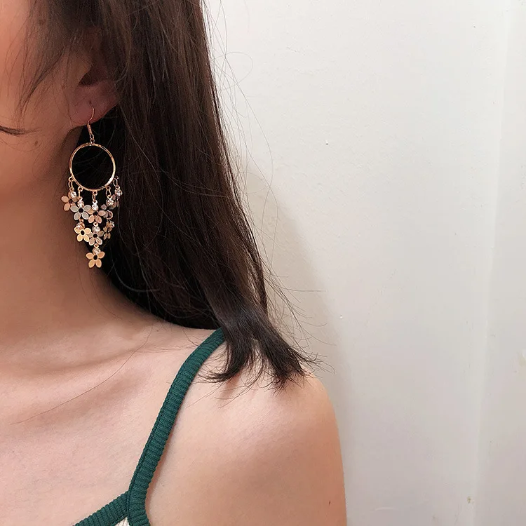 

New Flower Handmade Bohemia Earrings Women Fashion Long Hanging Earrings Wedding Dangle Earings Party Jewelry Plant, Colorful