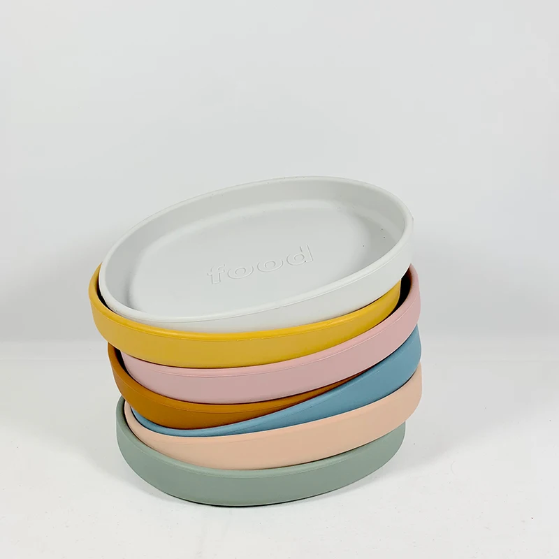 

Kid Silicone Feeding Tableware Plate Bowl Dinnerware For Children Baby silicone baby plate