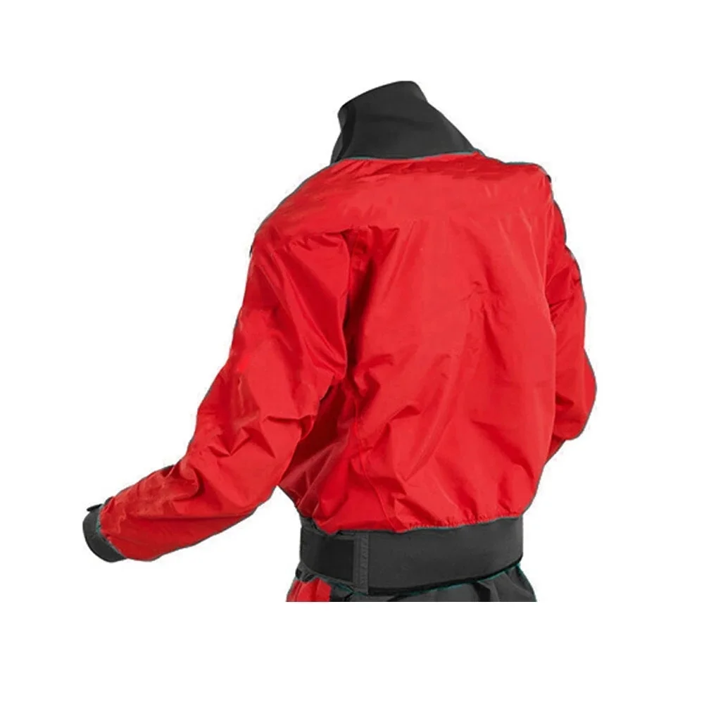 

free shipping waterproof sailing drysuit fishing zipper neoprene latex kokatating diving dry suit ankle seal cordura, Red