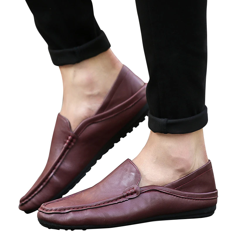 

Fashion Design Non-Slip Loafers Comfortable Wear Men Casual Official Genuine Leather Shoes, Colorful