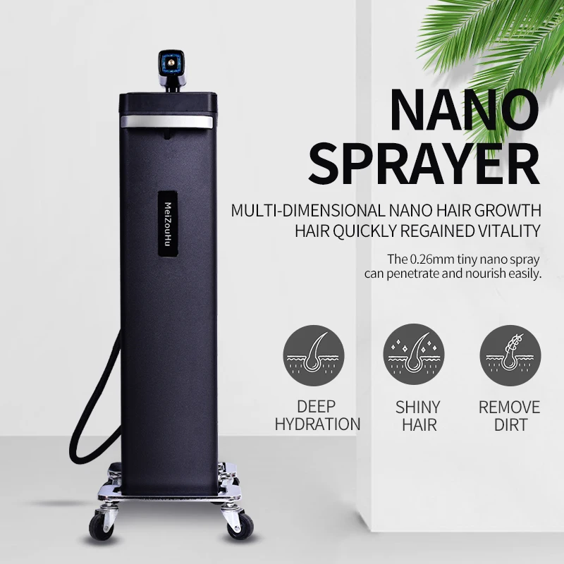 

Professional Salon Nano Micro Mist Handheld Hair Spa Steamer Mini Machine Portable Equipment with Portable Spray Gun, Black
