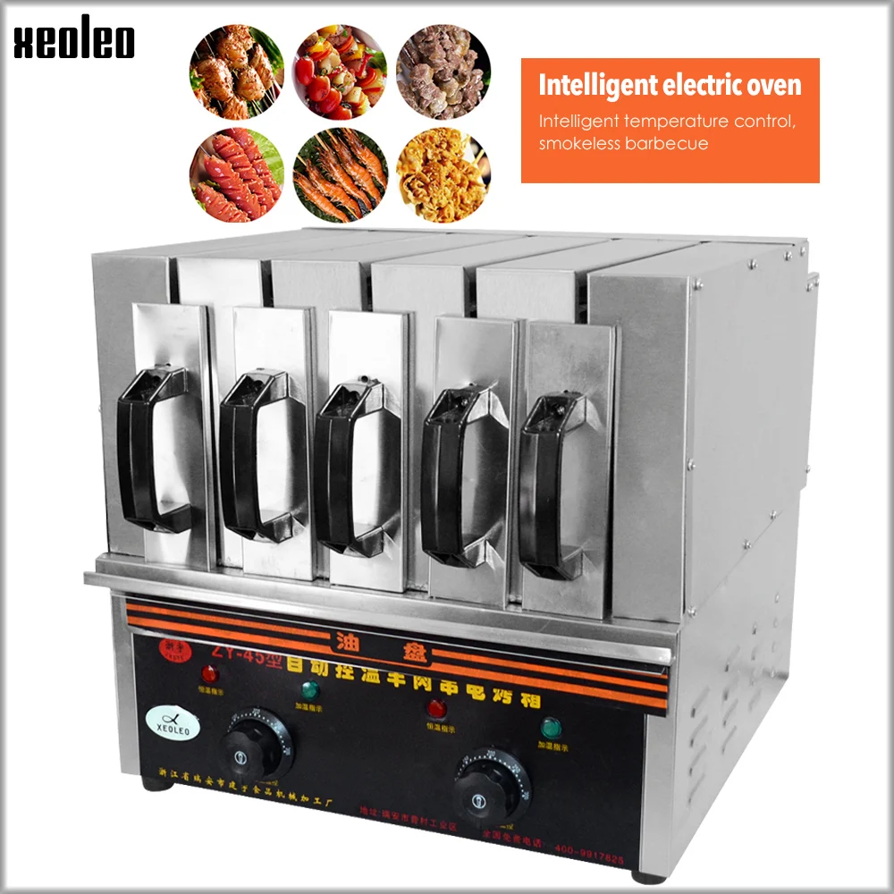 

XEOLEO 5 Group Commercial Skewer machine 3600W BBQ Electric Grill machine Kebab Barbecue Machine Smokeless Barbecue Maker