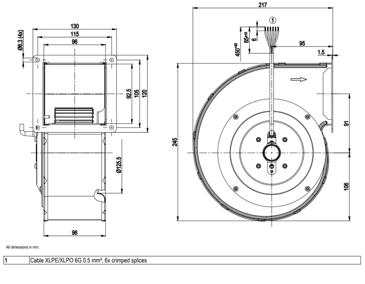 Centrifugal Fan, 230V, G2E140-P151-42, ABB, Inverter - detail 10