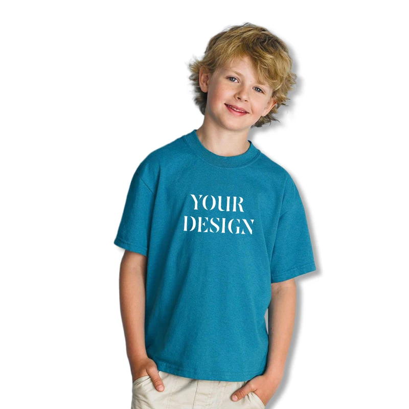 Cheap Summer 100% Cotton T-shirt Hot Sale Comfortable Soft Children's Crewneck T-shirt Print on Demand