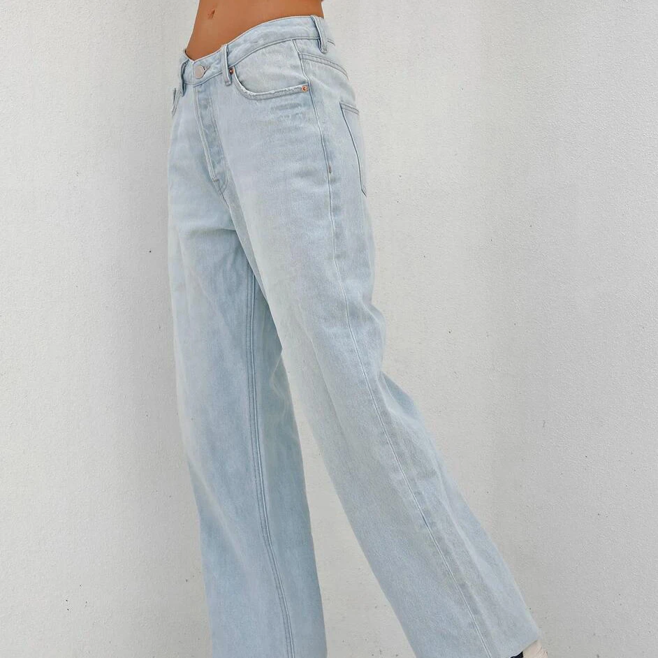 

2021 women pant jeans new design straight-leg jeans casual fashion style L-blue female jeans trousers, Ready stock same picture , odm can customer