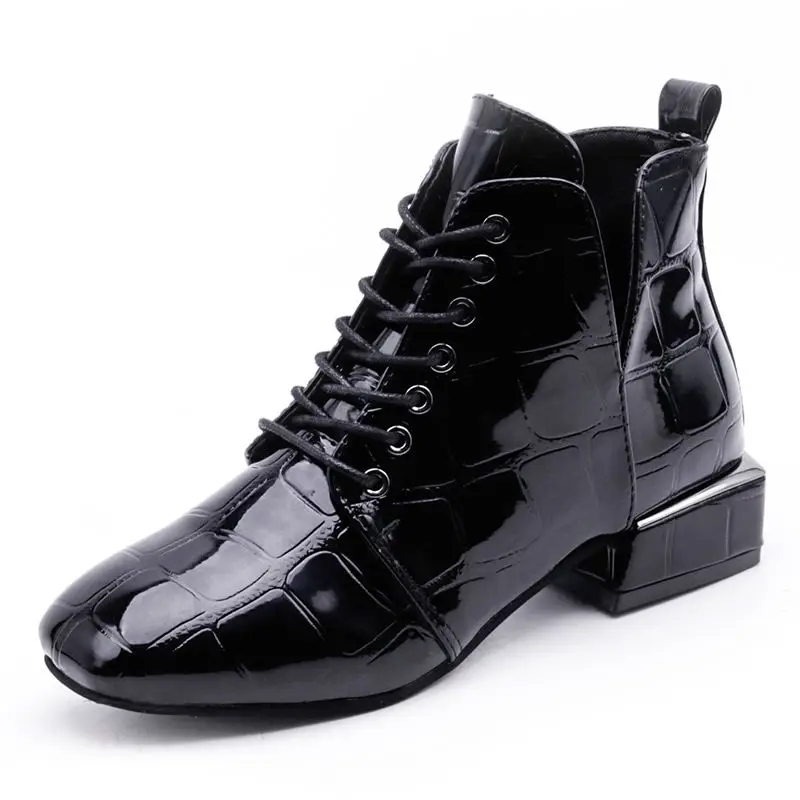 

Female 2020 Autumn Winter New Casual Retro Flat Boots Women's Cowhide Leather Booties Ladies Short Plush Warm Ankle Boots