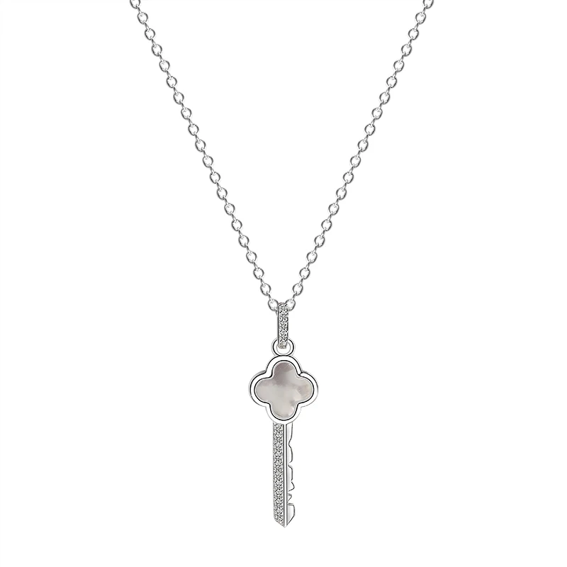 

Women Fashion Jewelry Necklace 925 Sterling Silver Gold Plated Key Pendant Necklace