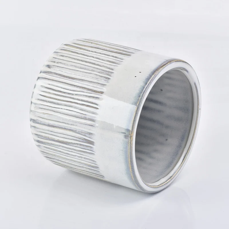 500ml Cylinder ceramic candle vessel frosted candle holders wholesales