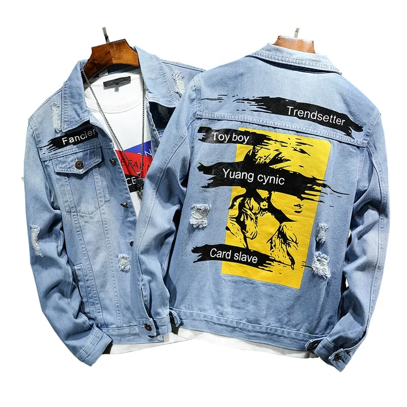 

Custom Cotton Long Sleeve Print Men'S Jackets Men Denim Jackets