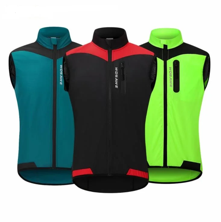 

TMW Patchwork jacket bicycle vest waterproof breathable jacket solid color zipper stand collar jacket cycling vest, Multicolor