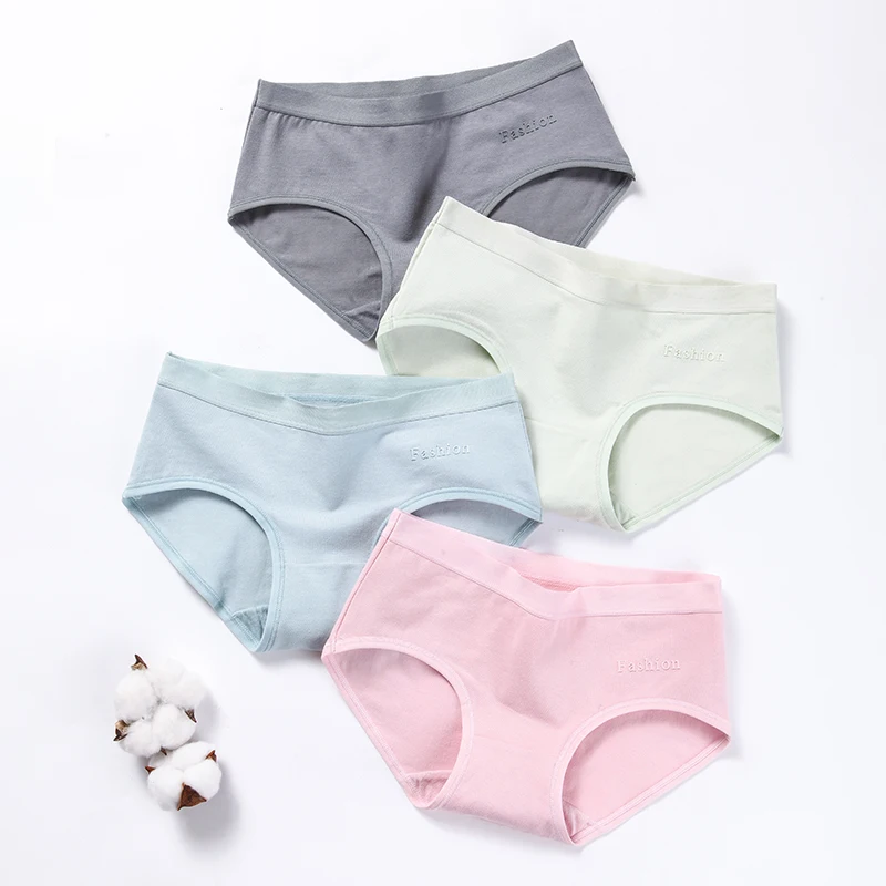 

Customized Ladies Seamless Young Girls Briefs Low-Rise Female Solid Sexy Lingerie Pure Cotton Panties Women Breathable Underwear