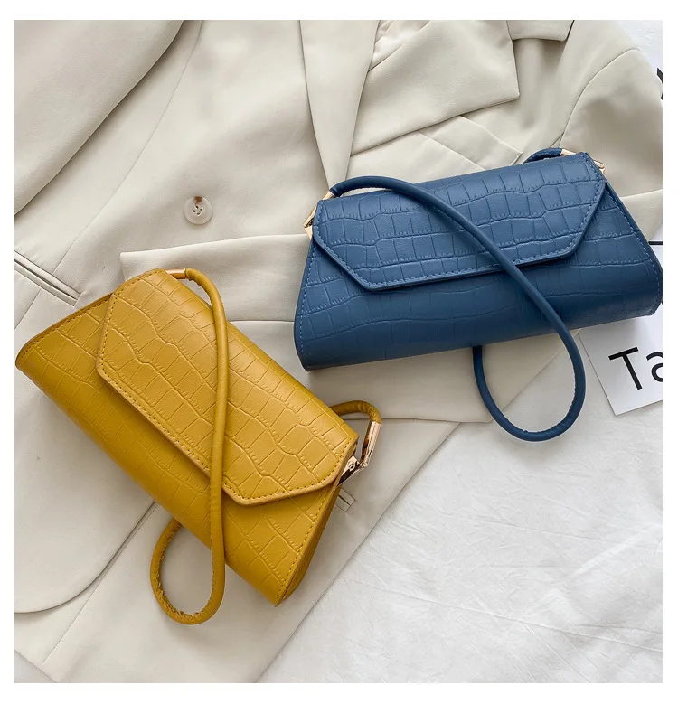 

BG-0326 Korean Style Trendy Simple Underarm PU Leather Handbag Ladies Famous Vintage Fashionable Small Square Handbag For Women, 4 colors