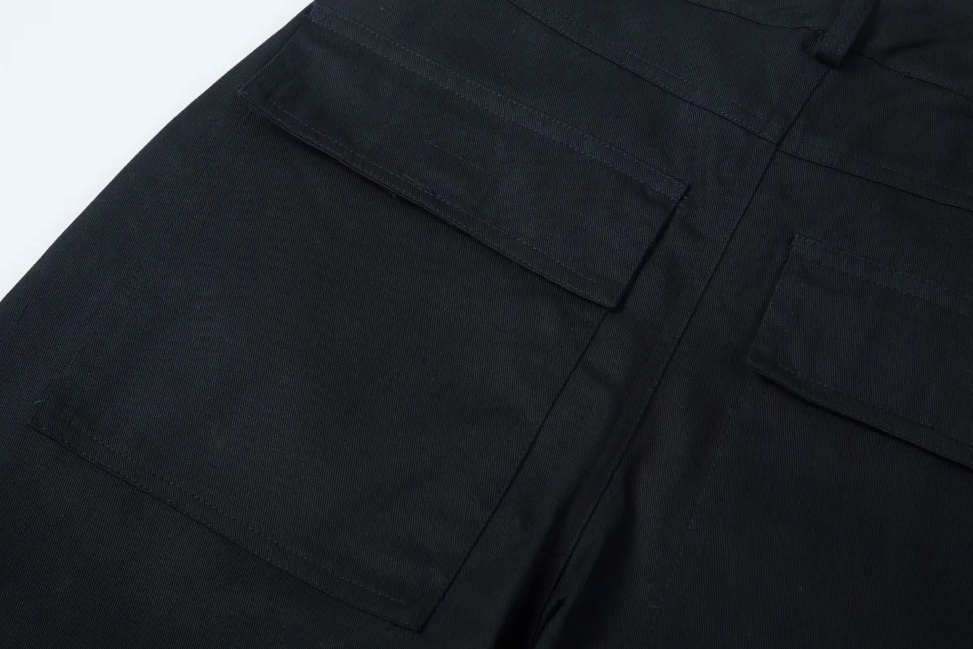 Vintage Ladies Black Cargo Pants Women Pockets Loose Pants Joggers