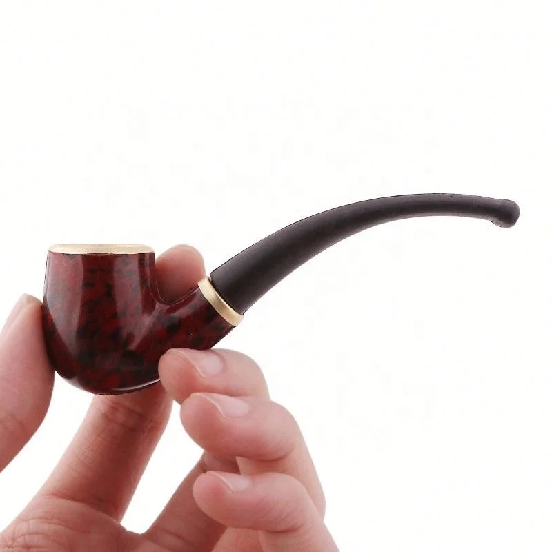 

Mini 10cm Bent Chinese Small Pipe Plastic Metal Smoke Pipe Dry Herb Tobacco Pipe Hot, Picture