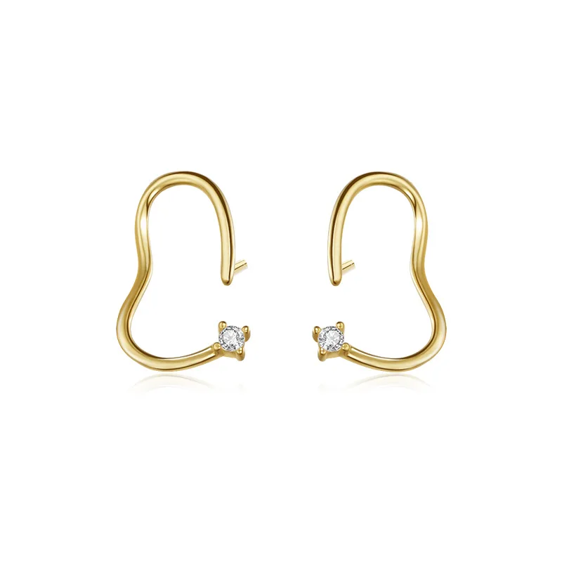 

VIANRLA 925 Sterling Silver Jewelry Minimalist Zircon Earrings 18K Gold Earrings For Women Free Laser Logo Wholesale