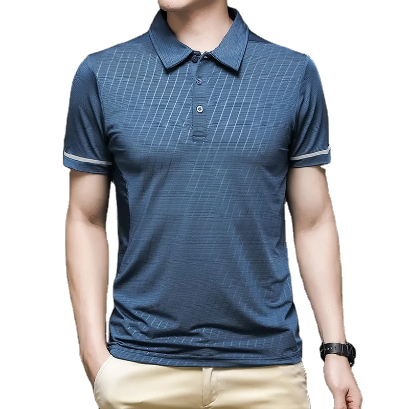 

mens clothing casual knitted breathable print blanks solid color polo shirts logo
