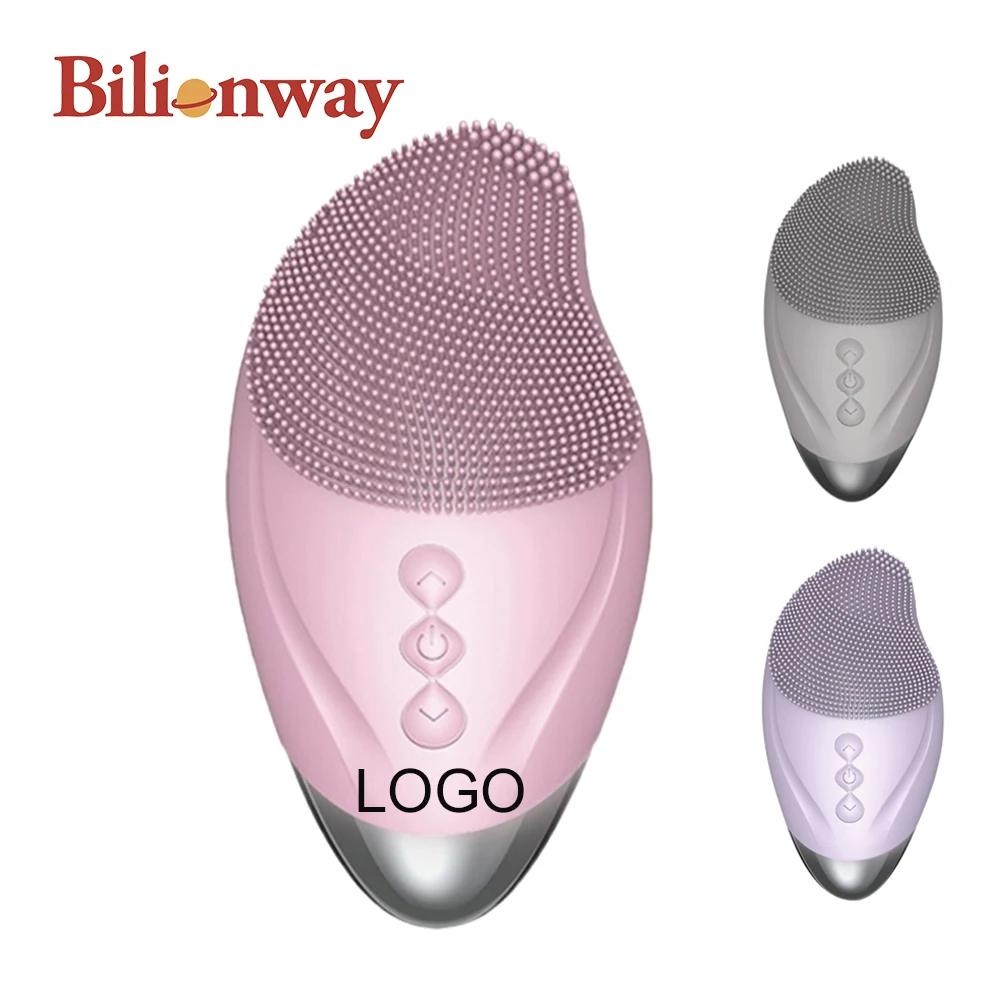 

Logo Branded New Face Cleaning Brushes Waterproof Electronic Sonic Facial Cleansing Brush, Pink/rgray/purple