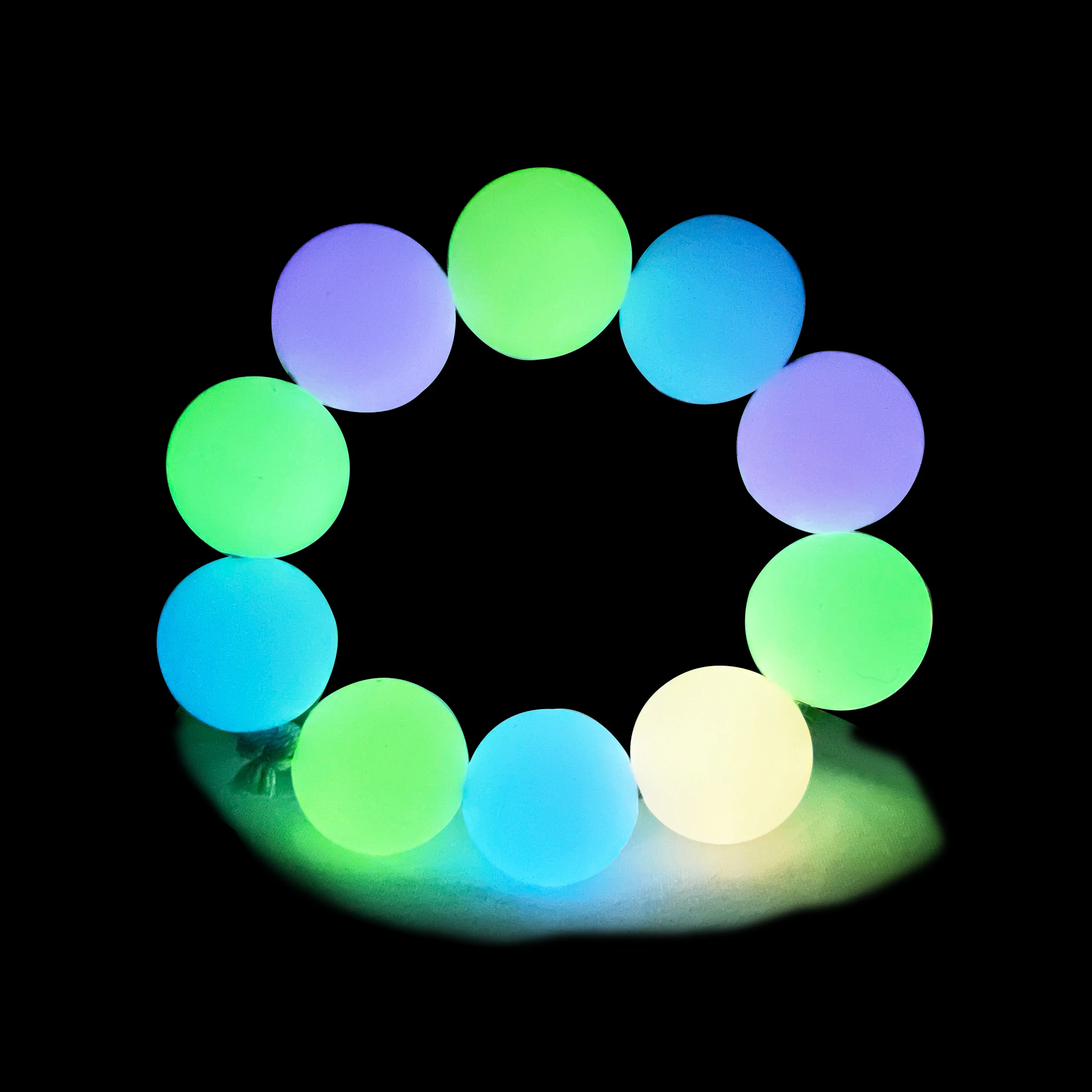 

Noctilucent Glowing Ball Beads Night Luminous Glow In The Dark Beads 15mm Food Grade Silicone Beads Bulk