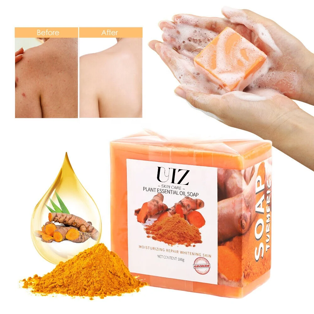 

Ginger Tumeric Soap Anit Acne Dark Spots Removal Skin Whitening for Face Body Bleaching turmeric Soap