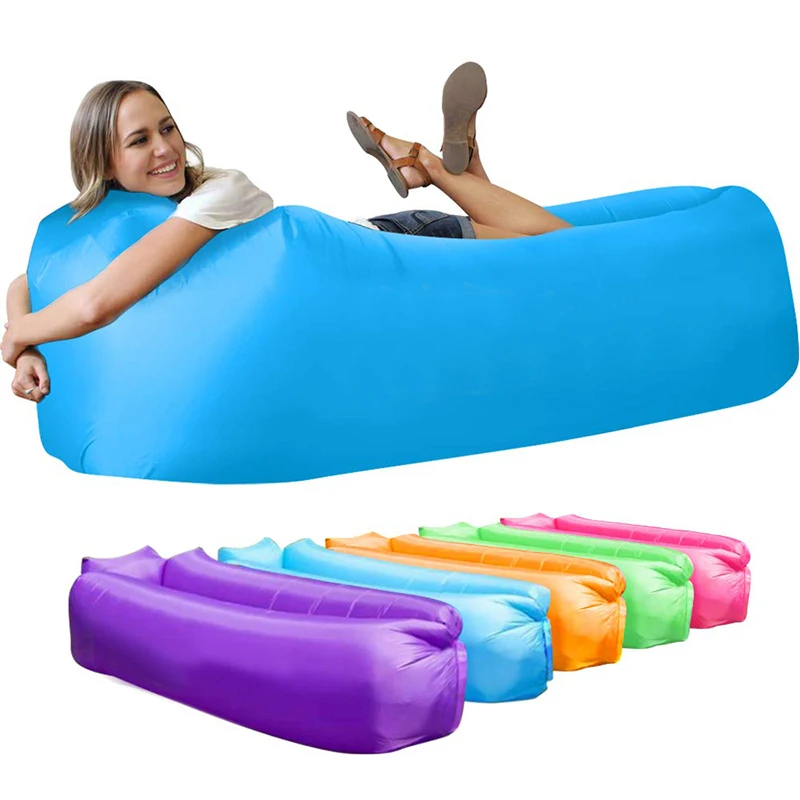 

Folding Air Inflatable Lounger Sofa Beach Accessories Portable Anti-Air Leaking Design Waterproof Chair Sofa For Women Outdoor