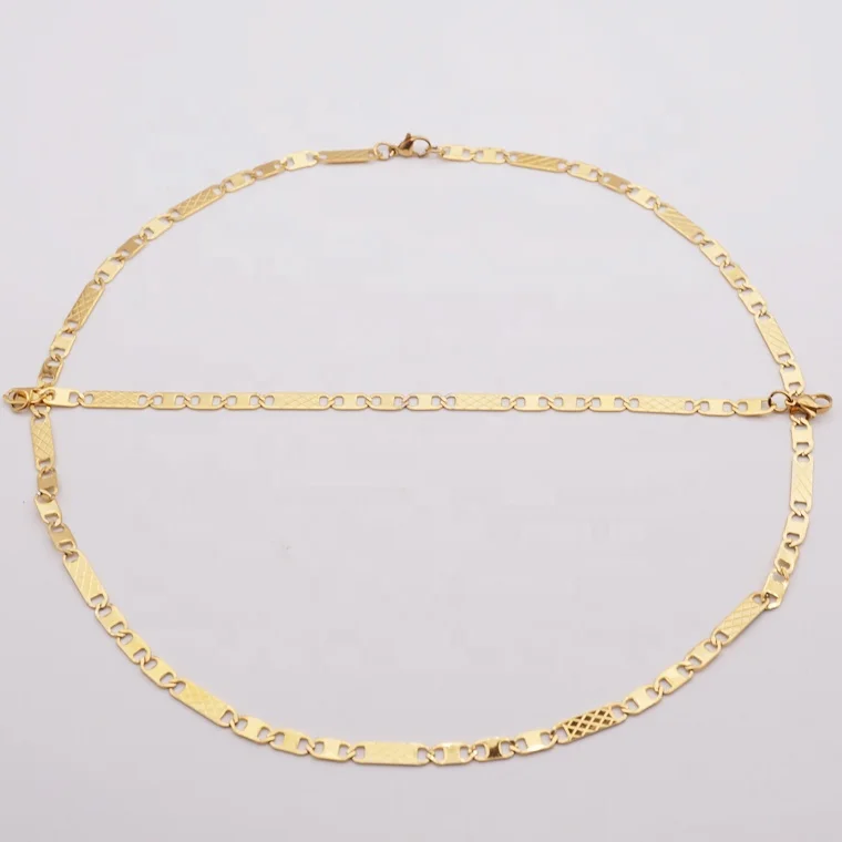 

Geometric Design 316L Stainless Steel Chain Jewelry Sets for Couples, Gold
