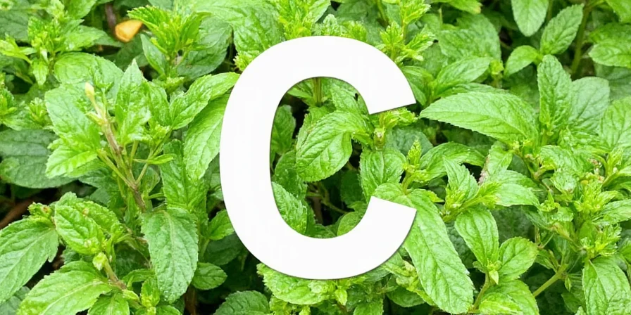 A colorful collage of herbs starting with C