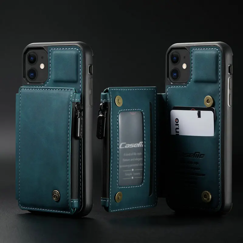 

CaseMe Luxury oem Custom Cell Phone Cover for iPhone 11 Stand Holder Magnet Close Case for iPhone Xs Xr XsMax 8 plus 6s 12 pro, Black,coffee,brown,red,blue