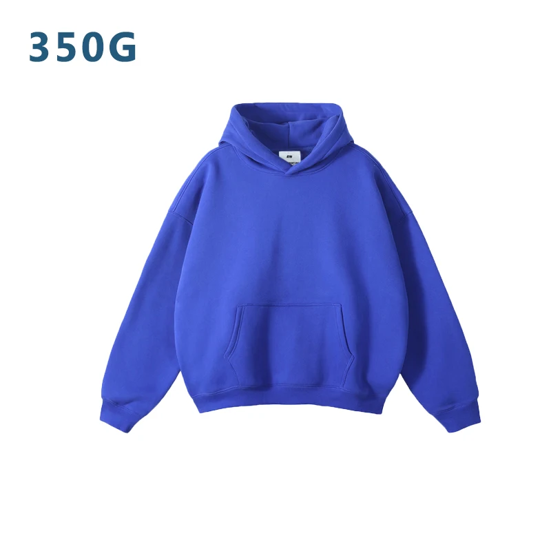 350g Winter Digital Printing Fleece Neck Solid Casual Trendy Brand Pullover Hoodie for Male Couple Pure Color