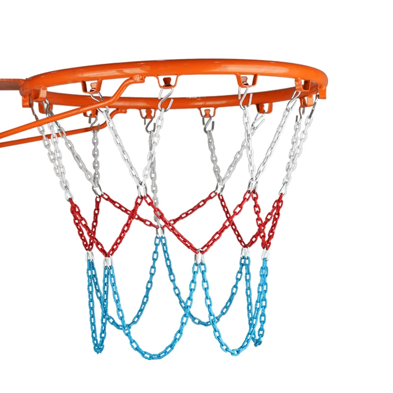 

BOHU Alloy Steel basketball nets Galvanized basketball steel net Powder Coated basketball Net, Gloss silver/red white/red white blue