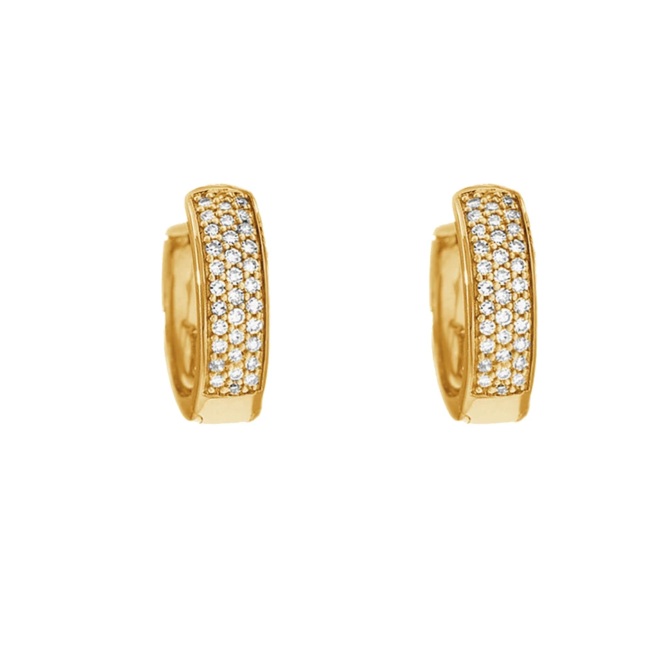 

Wholesale gold jewelry 925 sterling silver hoop earrings for women 18k gold plated pave diamond huggie earrings
