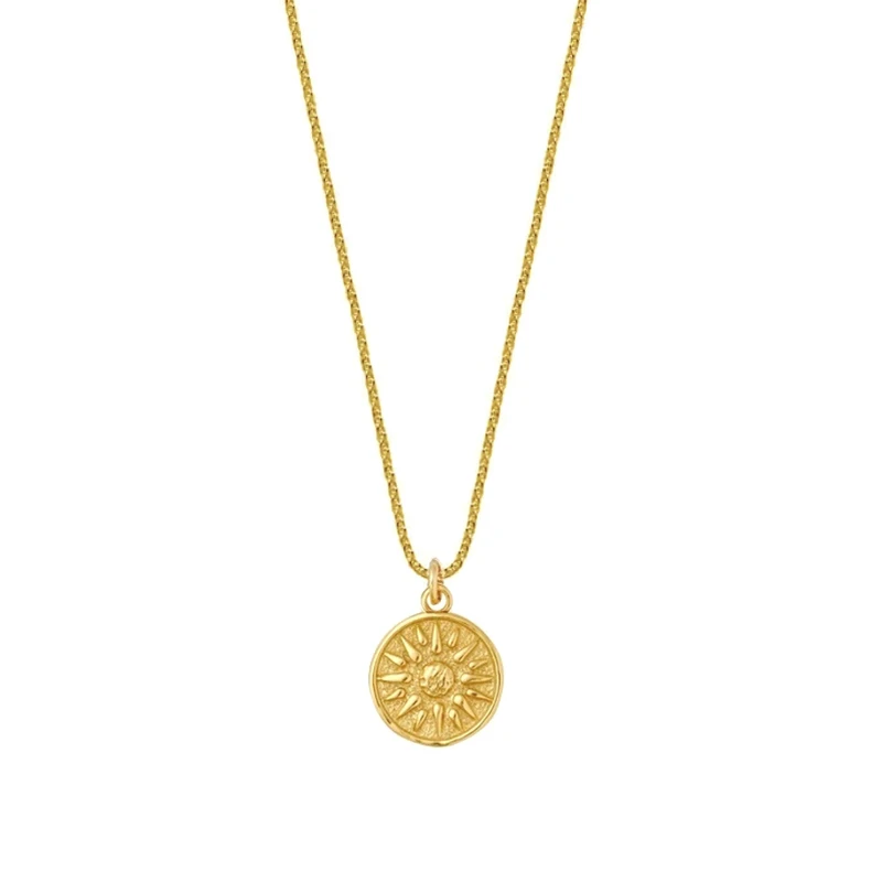 NEW Fine Jewelry 925 Sterling Silver Fashion Custom Gold Necklace  Sunflower Pendant Necklace With 18K Gold Plated Women Jewelry