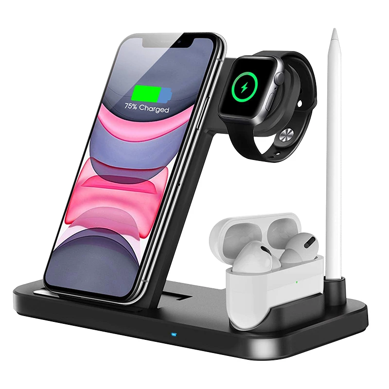 

Newest 4 in 1 Qi Fast Charger Wireless Charging Multi Docking Station 3 in 1 for Apple Watch iPhone