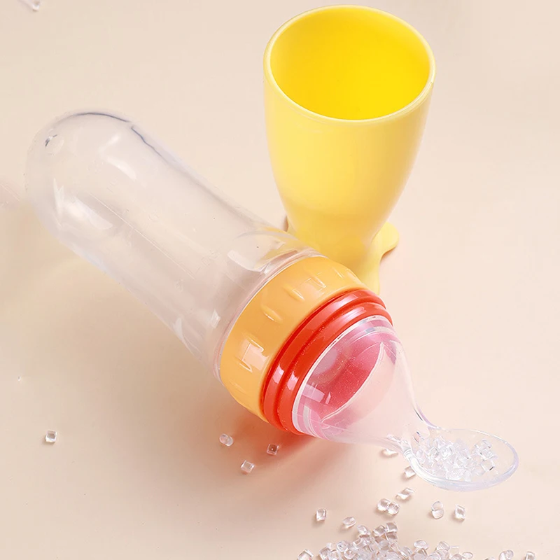 

BPA Free Newborn Reusable Silicon Feeder Feeding Spoon Baby Silicone Squeeze Bottle