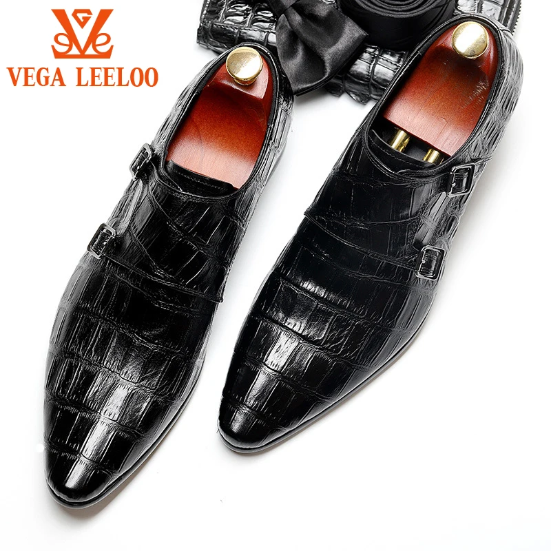 

Italian style genuine leather elegant men luxury business shoes Luxury Brand Monk strap dress shoes, Wine red & black