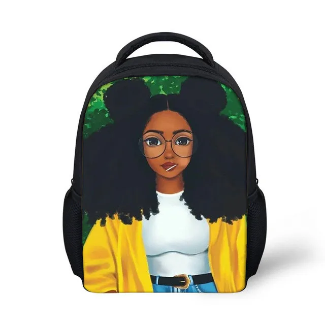 

2020 New Design Custom Afro Cute Baby Girl Printed Kids Mochilas Escolares Bookbags School Bags Backpack For Girls, Customized