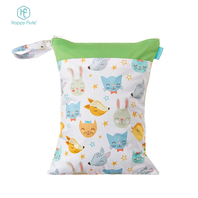 

Happy Flute Large Hanging Wet/Dry Pail Bag for Cloth Diaper,Inserts,Nappy, With Two Zippered Waterproof, Digital pattern