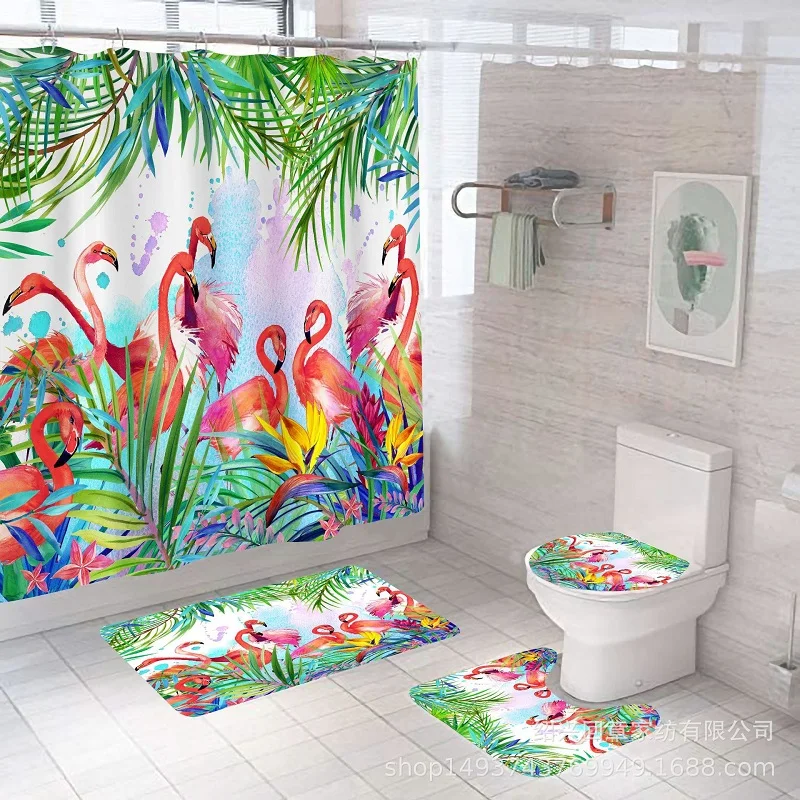 

Luxury Famous Brand Latest Linen Custom Bathroom Shower Curtain and Rugs