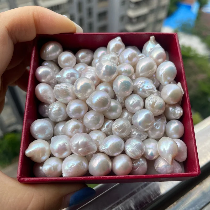 

Freshwater Loose Pearls White Color High quality Zhuji Natural Fresh water Baroque Pearl Beads No Hole