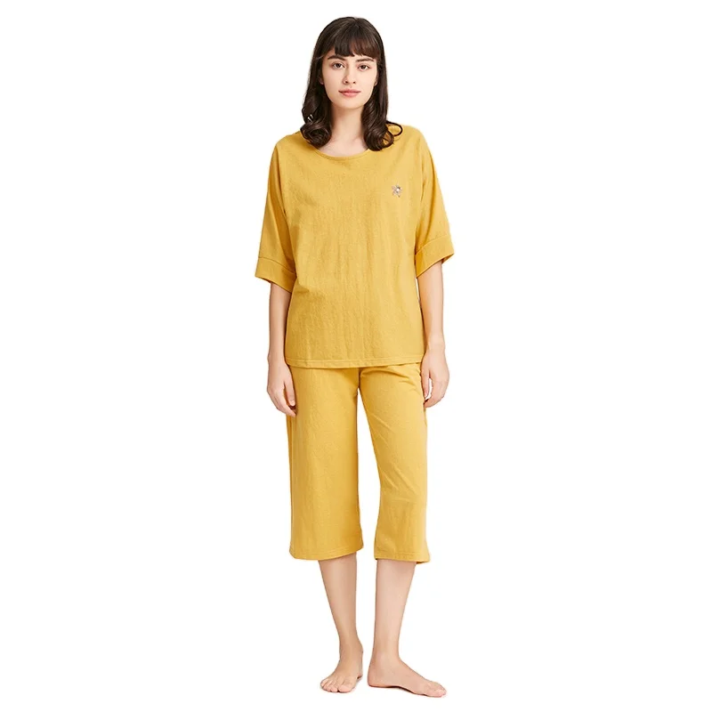 

Wholesale Women Solid Cotton Solid Navy Sleepwear For Women Nightwear Pajamas, Picture show and custom