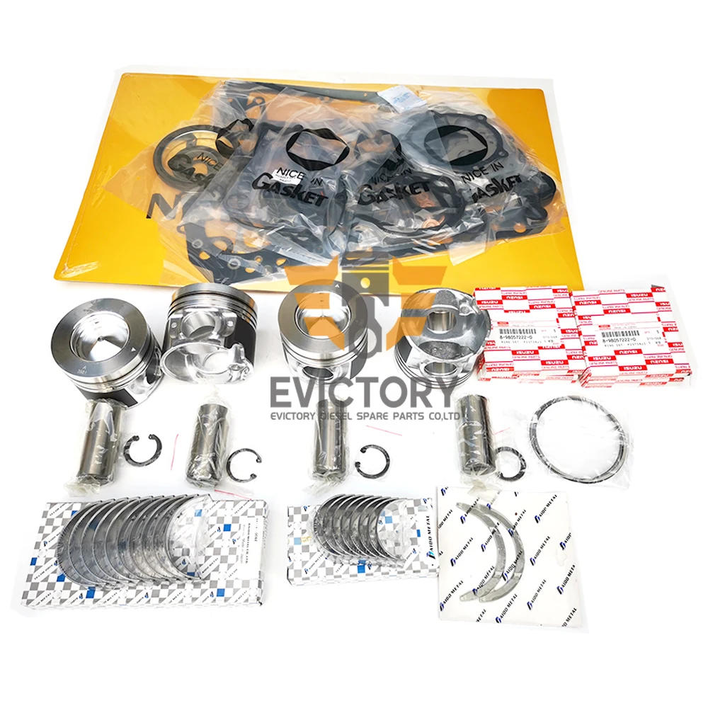 

For Isuzu forklift spare parts 4JJ1T 4JJ1X 4JJ1 overhaul rebuild kit piston ring full gasket bearing