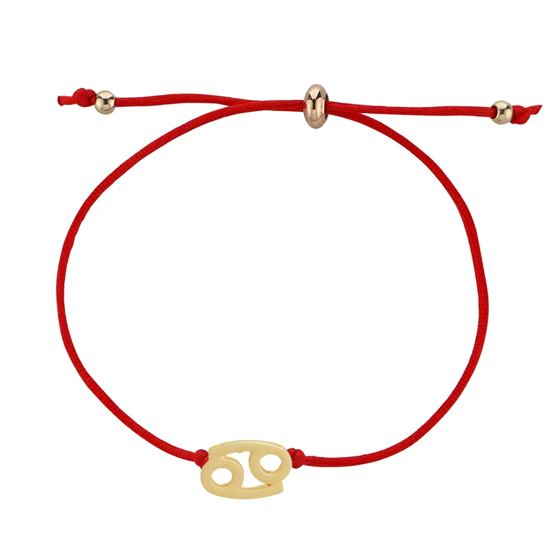 

Adjustable Black Red Rope Brcelets Zodiac Costellation Bracelet Charms