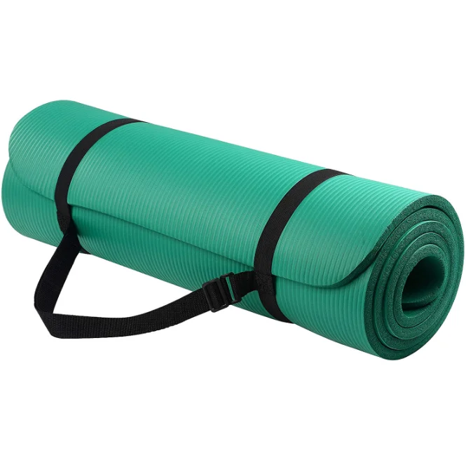 

Wholesale Non-slip Natural Marked Extra Thick Eco Friendly NBR Fitness Yoga Exercise Mat With Strap, Blue/purple/pink/green...