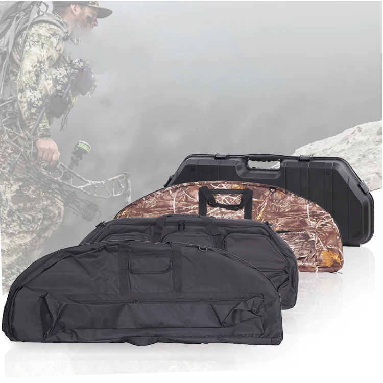 

Good Quality Handle Plastic Hunting Archery Compound Bow Bag Hard Archery Compound Bow Case, Black/camo